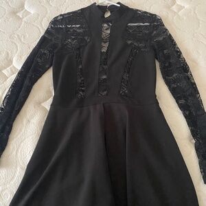 Black lace romper dress